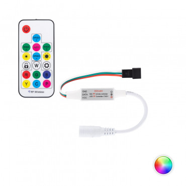 Product Controller Dimmer Mini für Digitale RGBIC SPI LED-Streifen 5-24V DC mit RF Fernbedienung