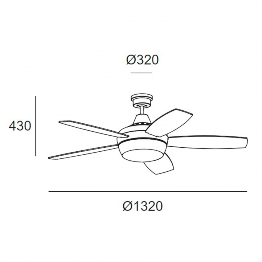 Product van Plafondventilator Samal Wit Omkeerbare Bladen 132cm Motor AC LEDS-C4 30-0068-14-F9