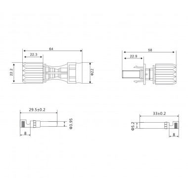 Produit de Connecteur MultiContact MC4 1/1 IP68 pour Câble de 8-10mm² 