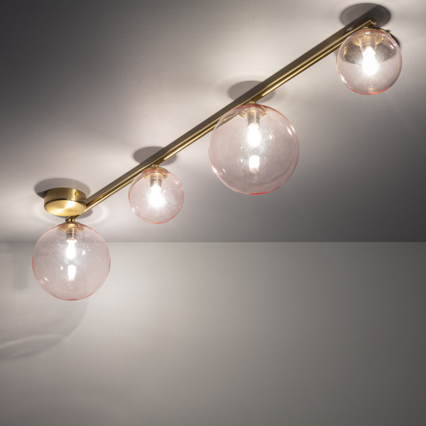 Product of Moonlight Bras Metal & Glass 4 Spotlight Ceiling Lamp