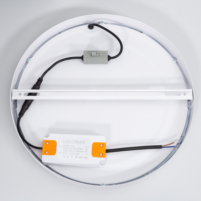 Produit de Plafonnier LED 24W Rond Aluminium Ø280 mm Slim CCT Sélectionnable Galán SwitchDimm 