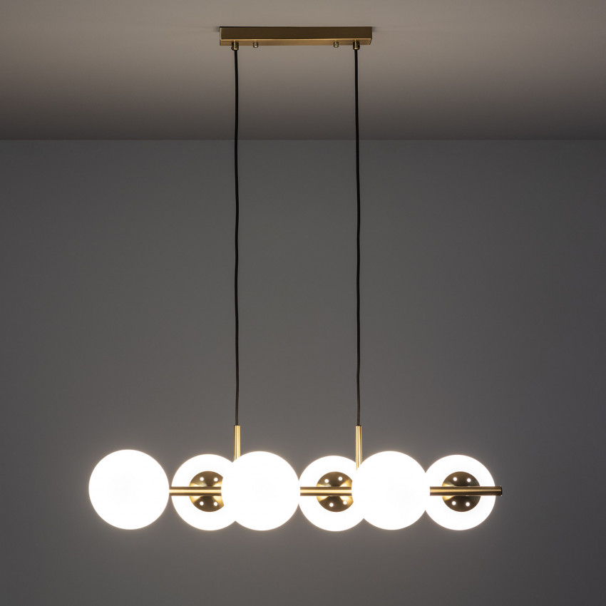 Product of Moonlight Bras Metal & Glass 6 Spotlight Ceiling Lamp