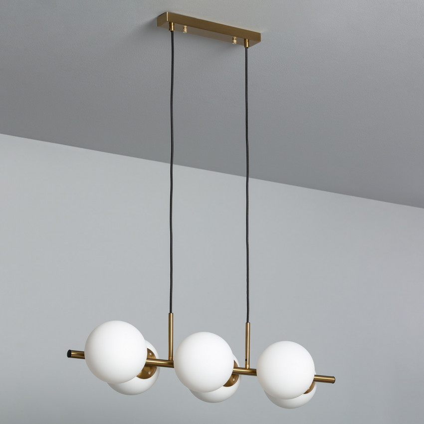Product of Moonlight Bras Metal & Glass 6 Spotlight Ceiling Lamp 