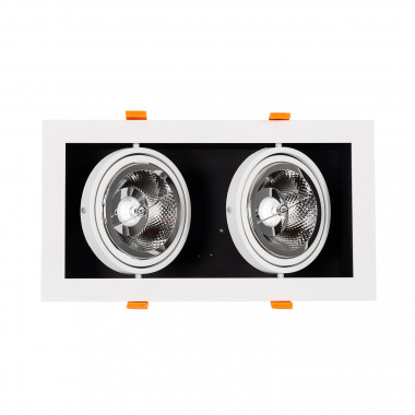 Product van Downlight LED 30 W Richtbaar  Vierkant  Dubbel  AR111 Zaagmaat  325x165 mm