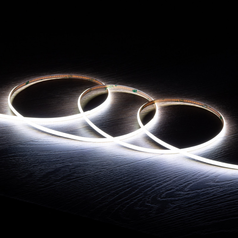 Product of 5m 24V DC 385 LED/m IP20 CRI90 Super Narrow COB LED Strip 5mm Wide Cut at Every 4cm