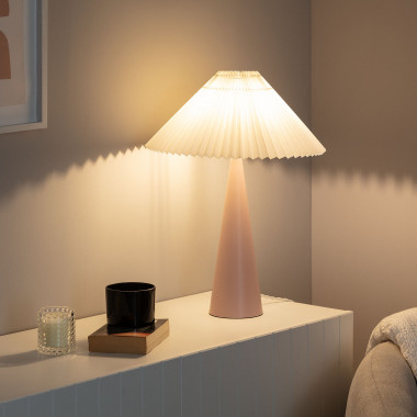 Petite lampe de table Bixa en céramique marbrée