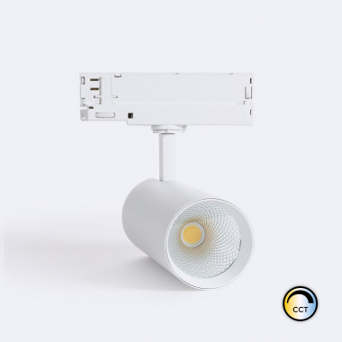 Spot LED Carlo 30W pour Rail Triphasé CCT Sélectionnable No Flicker Blanc