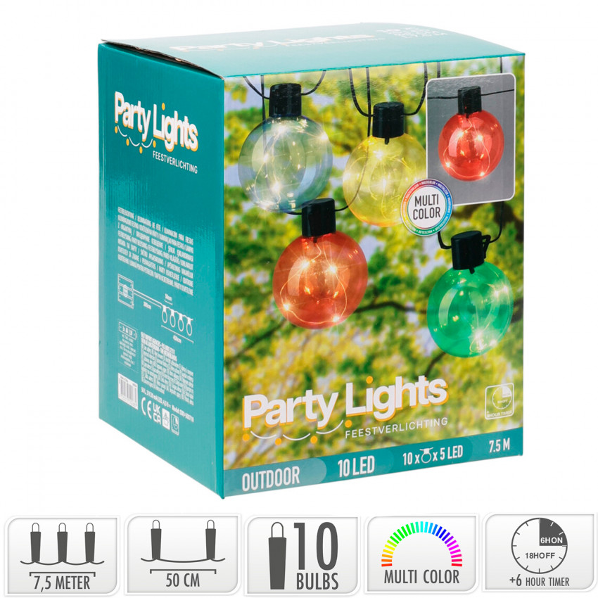 Product van LED Outdoor Slinger RGB met 10 Lampen Jarli 7,5m