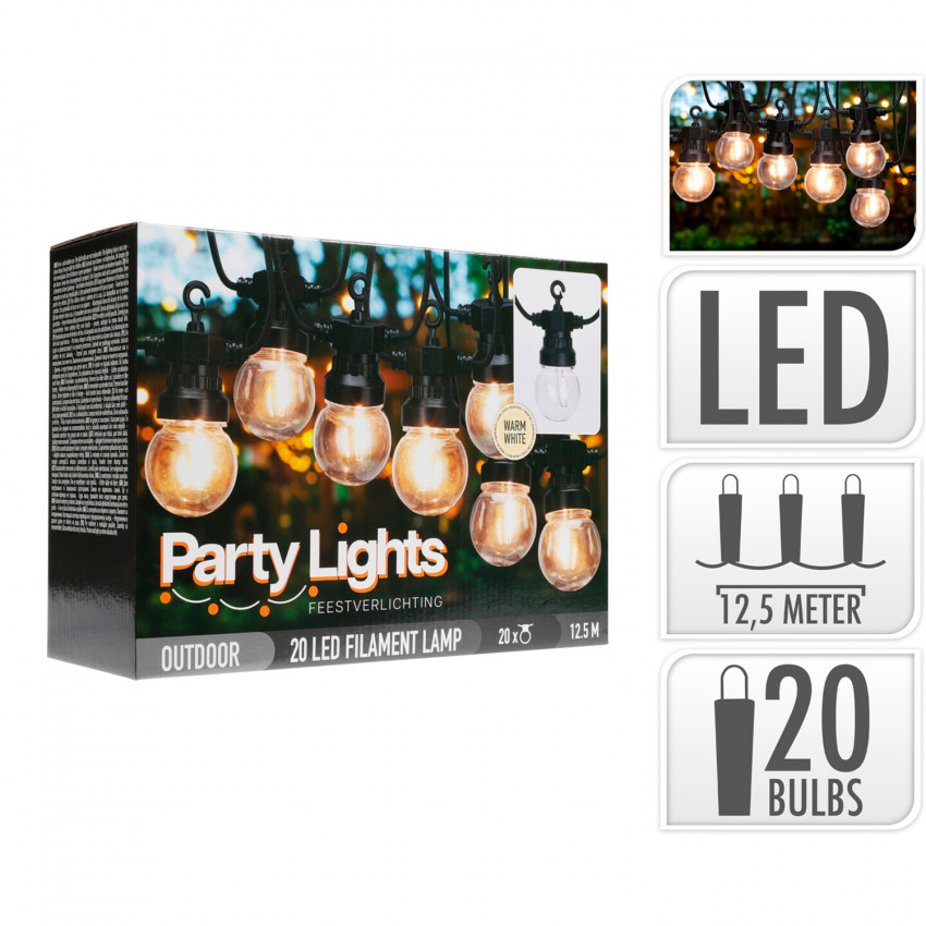 Product of 12.5m Benicadell Outdoor LED Garland with 20 Bulbs