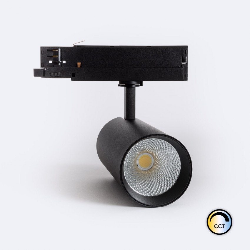 Produit de Spot LED Carlo 40W pour Rail Triphasé CCT Sélectionnable No Flicker Noir