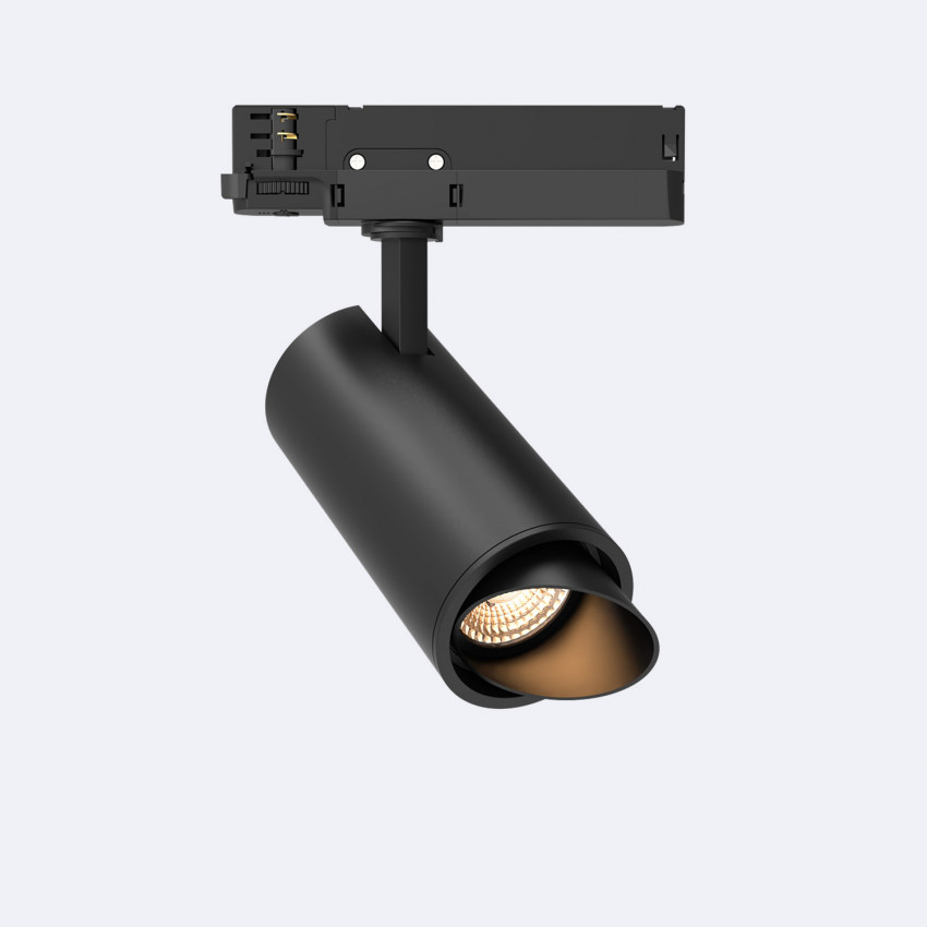 Produit de Spot LED Fasano Cylindre Biseau 20W pour Rail Triphasé No Flicker Dimmable Noir