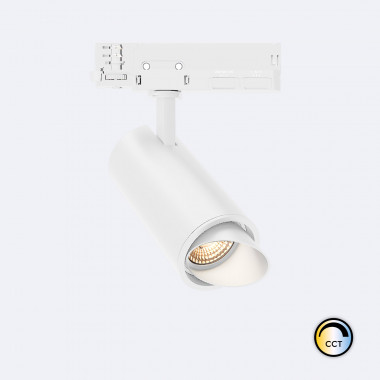 Spot LED Fasano Cylindre Biseau 20W CCT pour Rail Triphasé No Flicker Dimmable Blanc