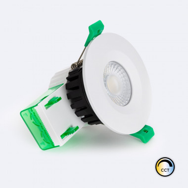 Downlight LED 5-8W Ignifuge Rond 4CCT (Chaud-Neutre) Dimmable IP65 Coupe Ø70 mm