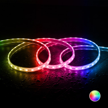 5m 24V DC RGB Submersible LED Strip 12mm Wide cut at Every 10cm IP68