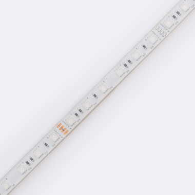 Product van LED Strip RGB 24V DC 60LED/m 5m Onderdomplebaar  IP68 Breed 12mm Te knippen om de  10cm