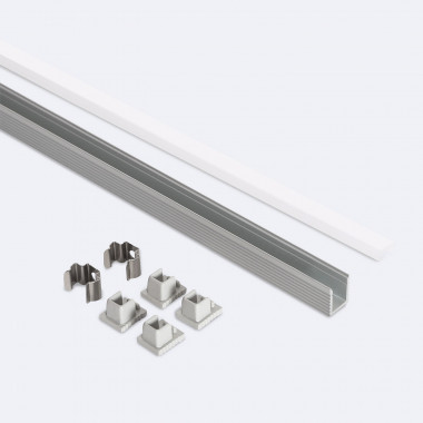 Profilo Alluminio Superficie 2m per Strsicia LED LED fino a 6 mm - Ledkia