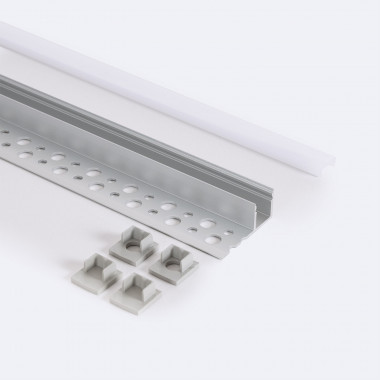 Product of Aluminium Profile with Continous Cover for Plaster/Plasterboard Intergration for LED Strips up to 8mm 