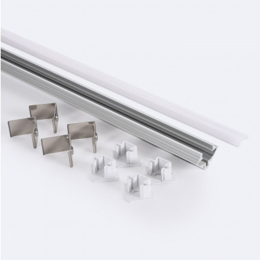 Profilé Aluminium en Saillie avec Capot Continu pour Ruban LED jusqu'à 15mm  - Ledkia