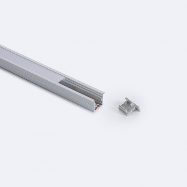 Aluminiumprofil Einbau Schmal 2m mit durchgehender Abdeckung für LED-Streifen bis 6 mm