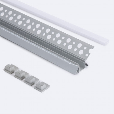 Product of 2m Aluminium Profile for Plasterboard Recess Corner for LED Strips up to 9mm 