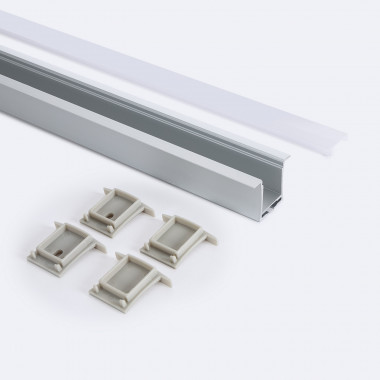Product of 2m Aluminium Recessed Profile with Continous Cover for LED Strips up to 19mm 