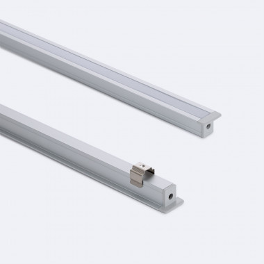 Produit de Profilé Aluminium Encastrable 2 m avec Capot Continu pour Rubans LED jusqu'à 6 mm