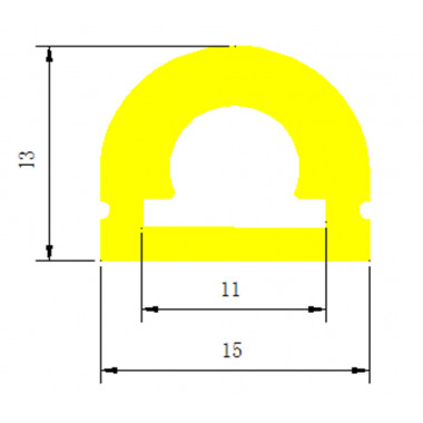Product of Semicircular Silicone Profile for Flex LED Strip up to 11mm BL1513