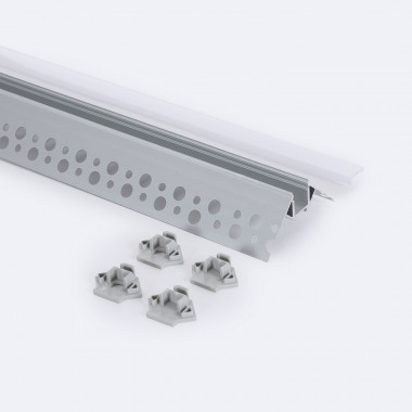 Profil Aluminiowy Integracja Gips/Pladur Dla Narożnika Zewnętrznego Taśma LED hasta 9 mm