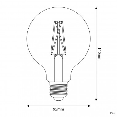 Product of E27 G95 7.2W 640lm Porcelain Dimmable LED Bulb Creative-Cables BB-P03