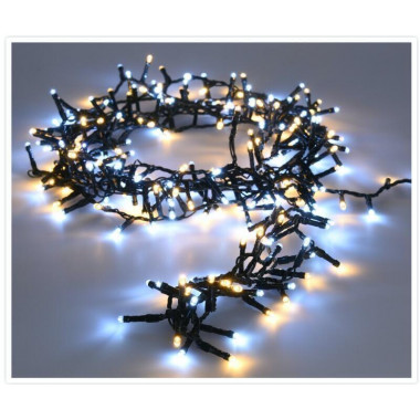 36m Venkovní LED Světelná Girlanda - Řetěz Teplá/Studená Bílá, Černá "Hrozen"