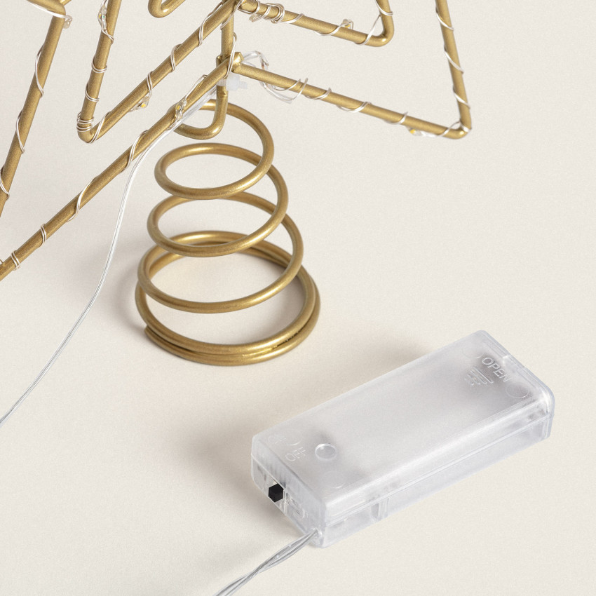 Product van LED Kerstboom Ster Metaal op Batterijen Jaione