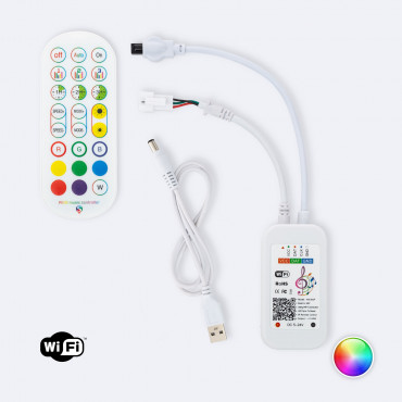 Dimmable Controller for 5V DC Digital SPI RGB LED Strip with IR Remote -  Ledkia
