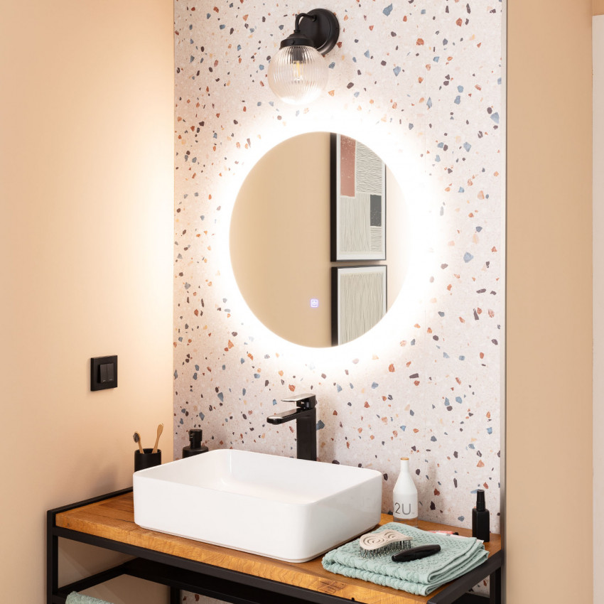 Product of Minna Anti-Fog Bathroom Mirror with LED Light Ø60 cm