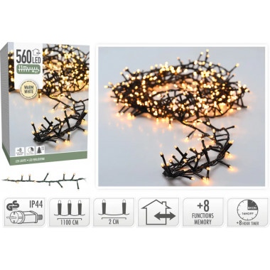11m "Bunch" Black Cable Warm White Outdoor LED Garland