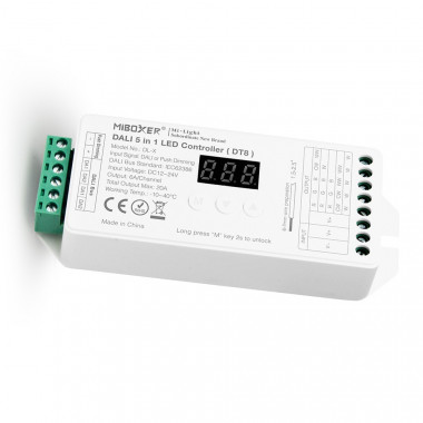 LED Controller Dimmer DL-X DALI 5 in 1 DT8 voor ledstrip Monocolor/ CCT/RGB/RGBW/RGBWW 12/24V DC MiBoxer