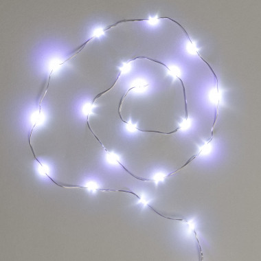 Guirlande LED Extérieure Alambre à Piles 1m Blanc Froid - Ledkia