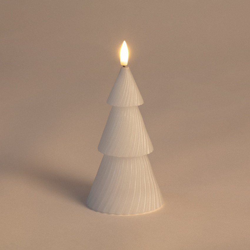 Produkt od LED Svíčka z Přírodního Vosku Vánoční Stromku na baterie 15 cm