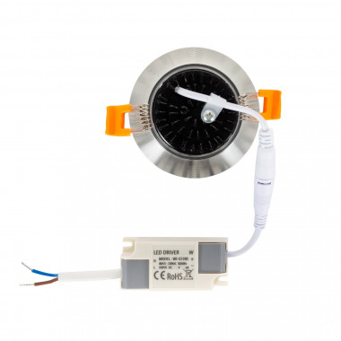 Produkt od Stropní Podhledové Downlight LED Svítidlo 12W COB Kruhové Nastavitelné ve Stříbrné Výřez Ø 90mm Flicker Free