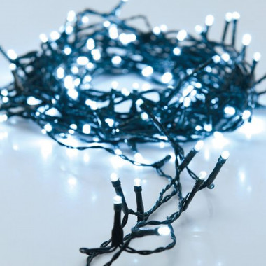 LED-Girlande Aussen Schwarzes Kabel Kaltweiß 11m Rispe