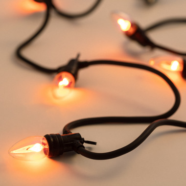 Guirlande d´Ampoules LED Extérieur à Effet Flamme avec 10 Douilles
