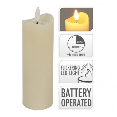 10cm Natural Wax LED Candle with Battery