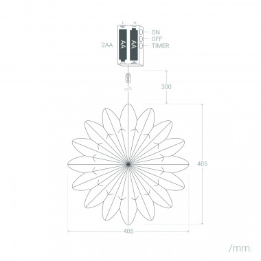 Guirlande LED Dandelion 1m Blanc Chaud 2700K - 3000K