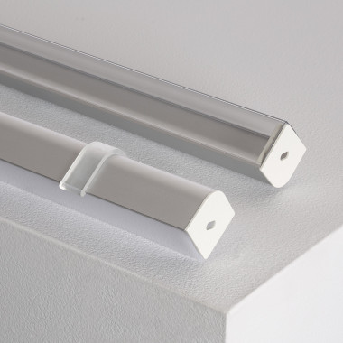 Product van Aluminium Hoekprofiel met Doorlopende Cover voor LED Strips tot 20 mm