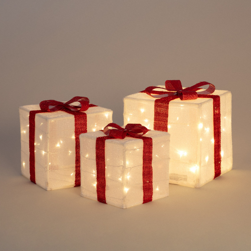 Product of Pack of 3 Noelle LED Christmas Gift Boxes Battery Operated