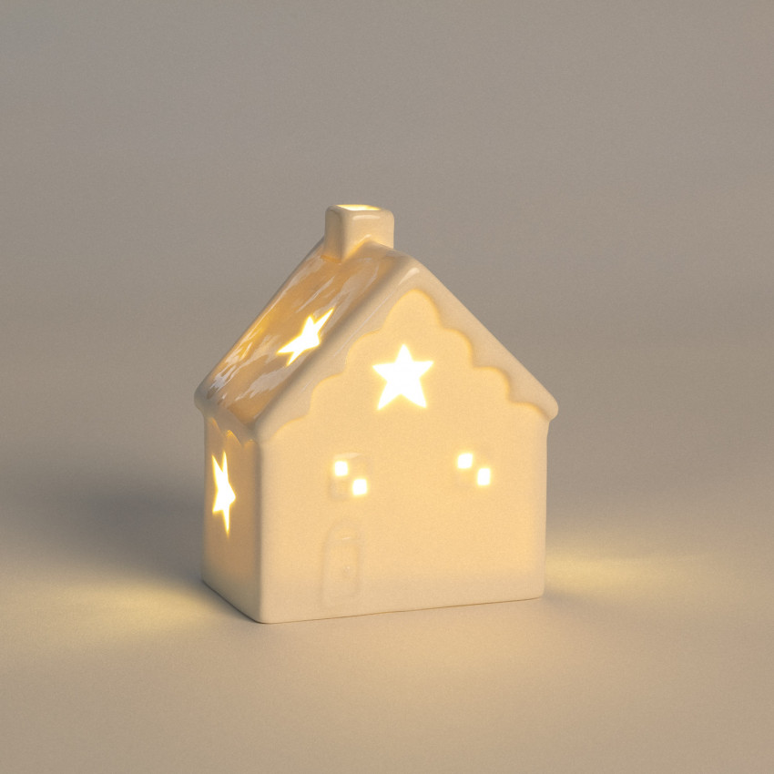 Produkt von LED-Weihnachtshaus Keramik mit Batterie Bianca