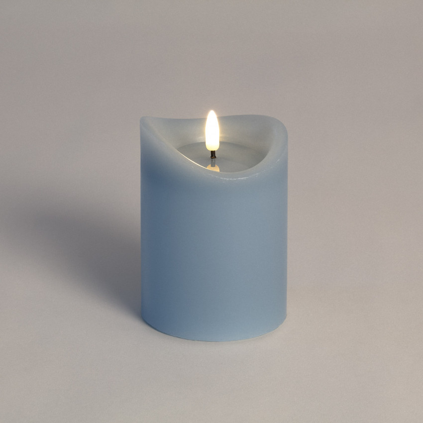 Produkt von LED-Kerze aus Naturwachs Blau mit Batterie 12,5cm 