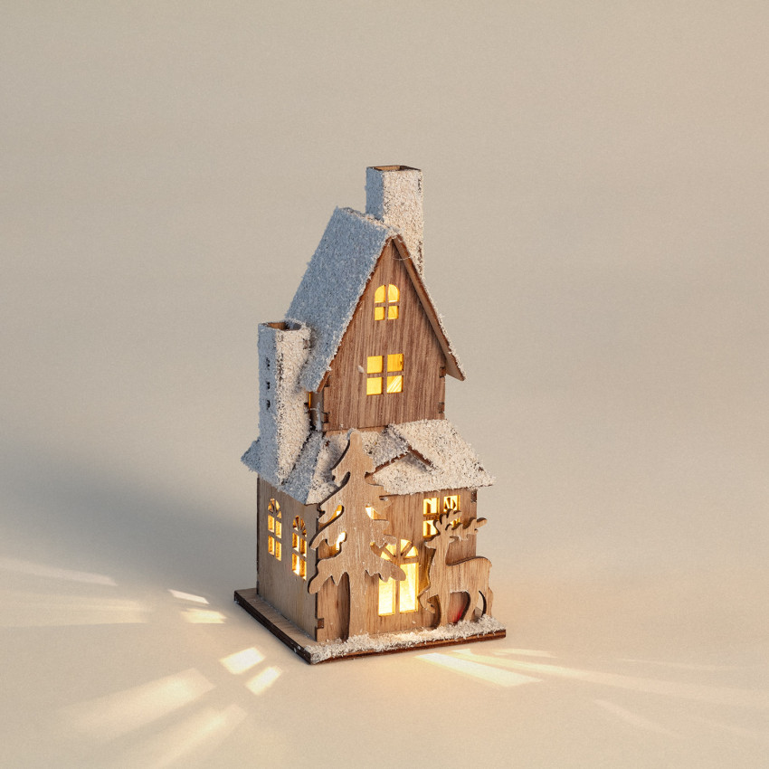 Product van Houten Kersthuisje  LED  20 cm Rumah