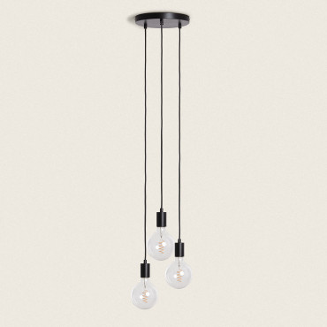 LEDKIA Pendelleuchte Hura In Schwarz – Metall-Design, E27 Fassung