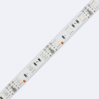 Product van LED Strip RGB LED Strip 12V DC SMD5050 60LED/m 5m IP65 Breedte 10mm te knippen om de 10cm