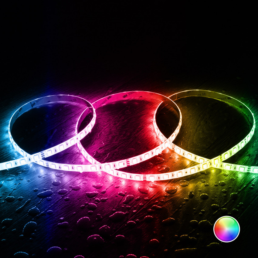 Product of 5m 24V DC SMD5050 RGB LED Strip 60LED/m 10mm Wide Cut at Every 10cm IP65